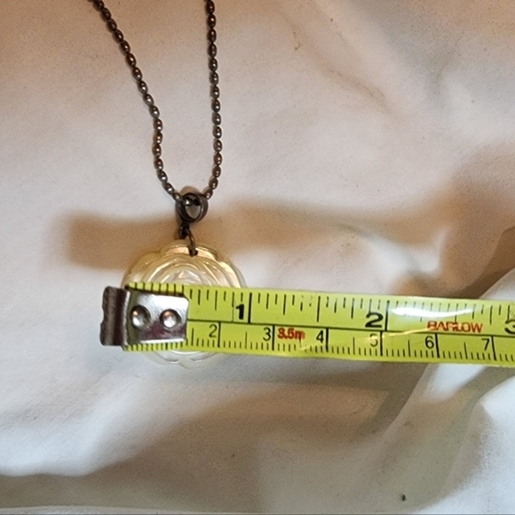 Vintage Abalone & Sterling Rose Necklace - Picture 5 of 6